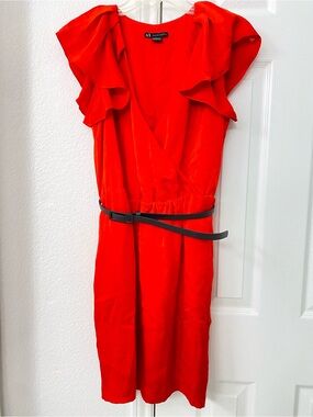 Armani Exchange Red Belted Dress